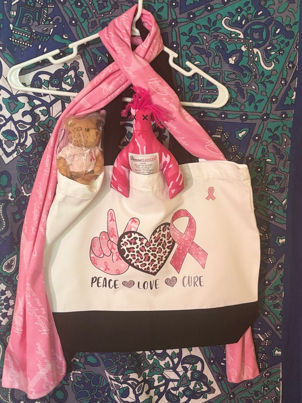 BREAST CANCER TOTE BUNDLE MADE BY ME! 5 piece bundle